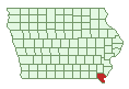 Map Showing Lee County Iowa
